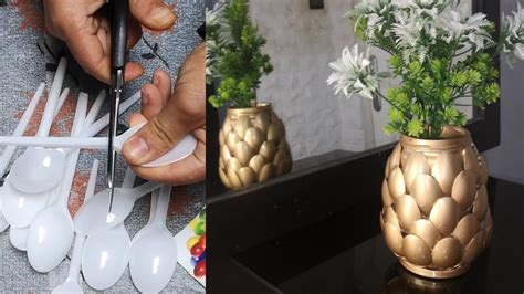 Diy Ideas With Plastic Spoons For Decoration💡أفكار بالملاعق البلاستيك