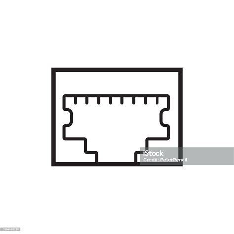 ethernet rj port cable connector pinout vector icon drawing