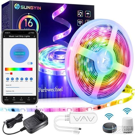 Smart Wi Fi RGB LED Traka 5metara Senzor Za Zvuk KupujemProdajem