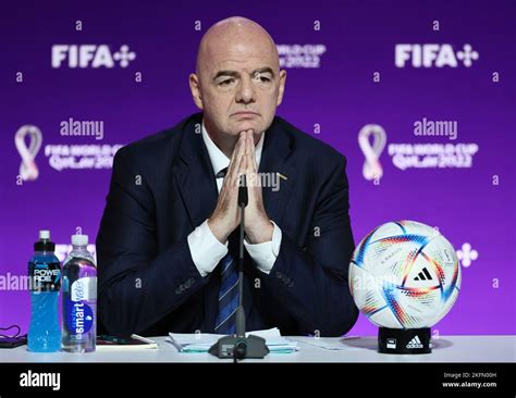 Doha Qatar Th Nov Fifa President Gianni Infantino Attends A