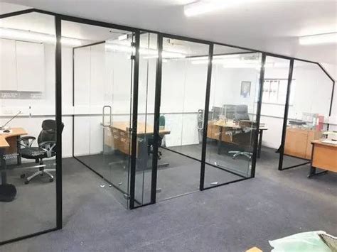 Aluminium Slim Profile Glass Partition For Commercial Thickness