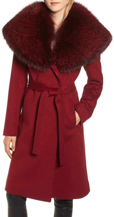 Fleurette Loro Piana Wool Coat With Genuine Fox Fur Trim Nordstrom