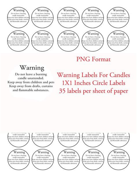 Free Printable Candle Warning Labels Template Printable Templates