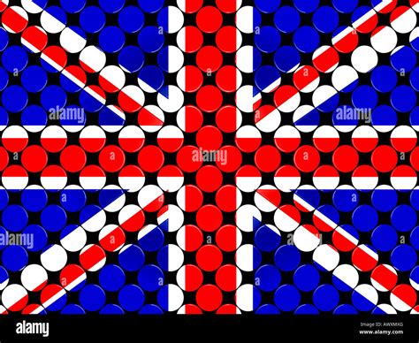 Representation of British flag with design, close up Stock Photo - Alamy