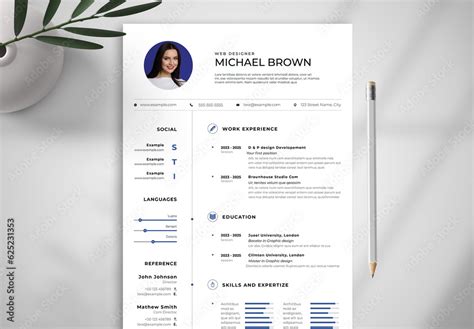 Simple Resume Stock Template | Adobe Stock