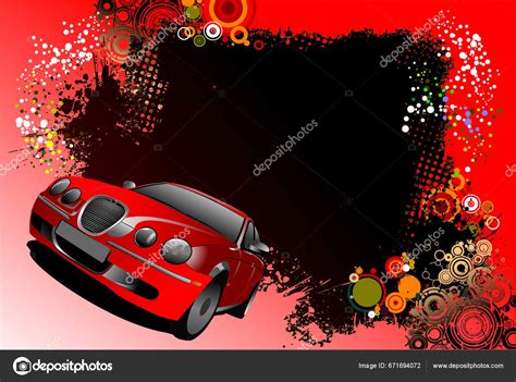 Red Car Black Red Background Stock Vector by ©DesignPicsInc 671694072