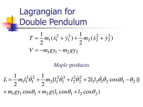 Ppt Maple For Lagrangian Mechanics Powerpoint Presentation Free