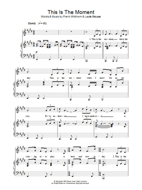 Leslie Bricusse This Is The Moment Sheet Music Pdf Notes Chords