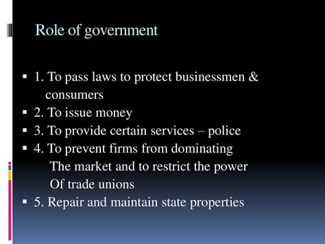 Role of Government in a Market Economy презентация онлайн