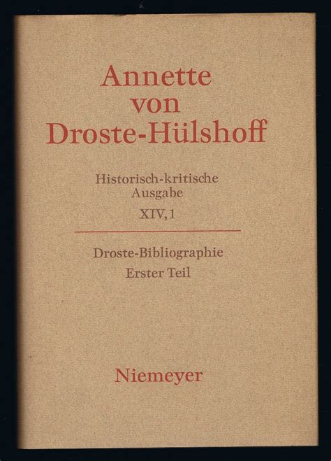 Isbn Annette Von Droste H Lshoff Historisch Kritische