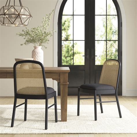 Almeda Rattan Back Dining Chair Set And Reviews Joss And Main