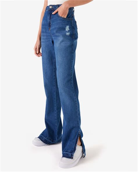 Riachuelo Cal A Jeans Feminina Bootcut Cintura Alta Denim M Dio