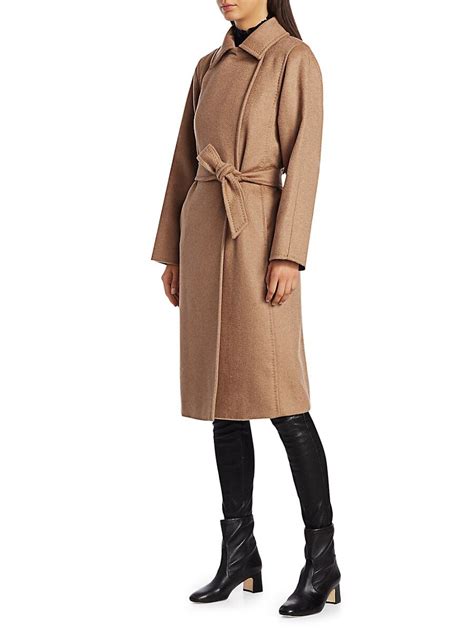 Max Mara Manuela Icon Camel Hair Wool Wrap Coat Editorialist