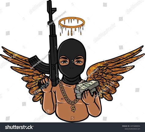 Gangster Money Vector Boy Illustration Cartoon Stock Vector Royalty