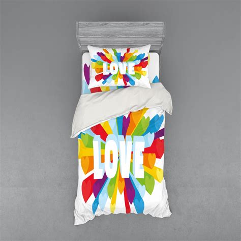 Ambesonne Colorful Bedding Set Pcs Love Burst Gay Lgbt Twin Xl Multicolor Walmart