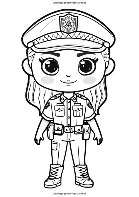 Police woman coloring page from zup.kids