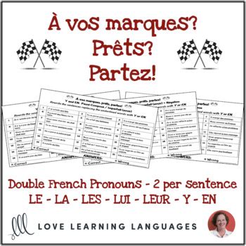 French Double Pronouns Vos Marques Pr Ts Partez By Teach Simple