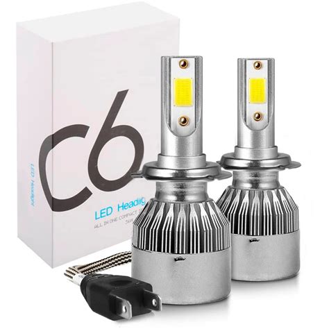 Coppia Di Lampadine H7 Luci LED C6 Per Fari Auto E Moto 3800LM 36W Luce