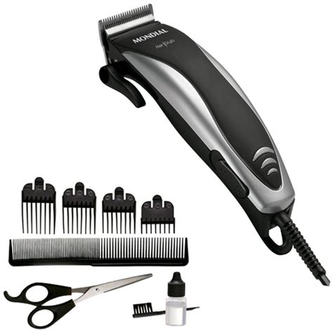 Cortador De Cabelos Hair Stylo Cr Preto Prata Mondial Cortador