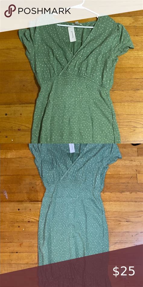 Dress Francesca Dress New With Tag Never Worn Green With White