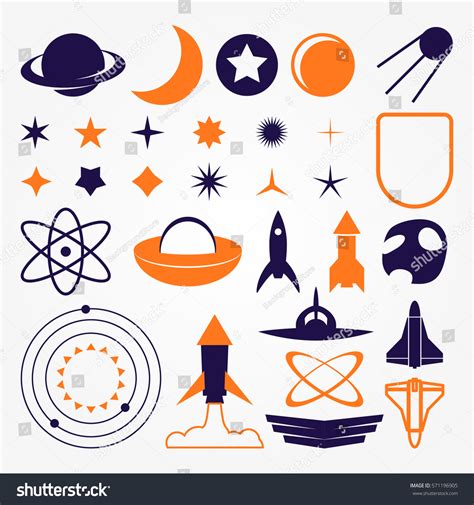 Space Exploration Sci Fi Vector Shapes Stock Vector Royalty Free