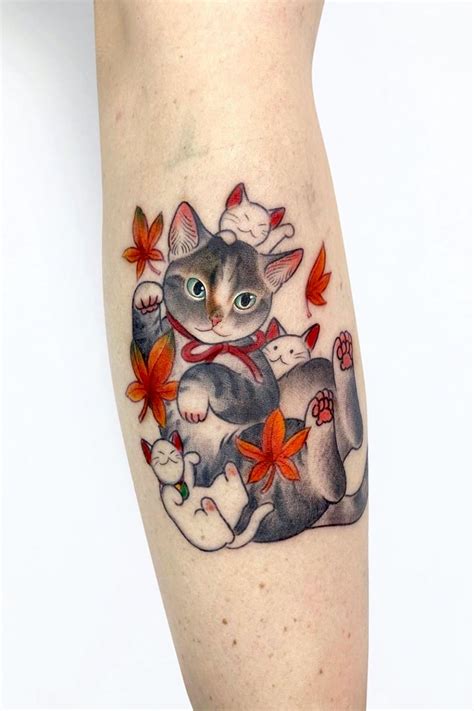 30 Best Lucky Cat Tattoo Ideas and Designs