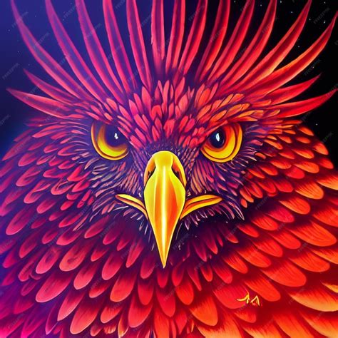 Premium Ai Image Cute Animal Little Pretty Red Eagle Portrait From A