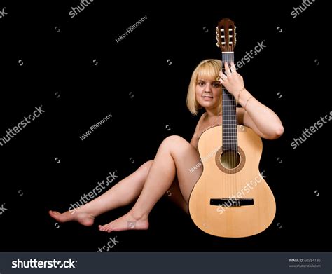 Nude Girl Acoustic Guitar On Black Stock Photo 60354136 Shutterstock