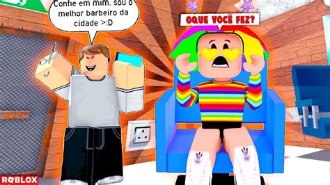 Encontrei Um Cabeleireiro Maluco No Roblox Escape The Barbershop