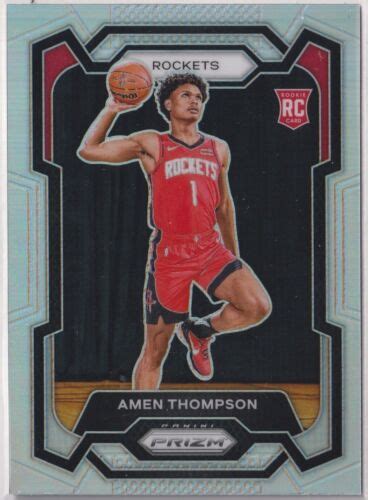 Amen Thompson 2023 24 Panini Prizm TRUE Silver Prizm Rookie Card 150