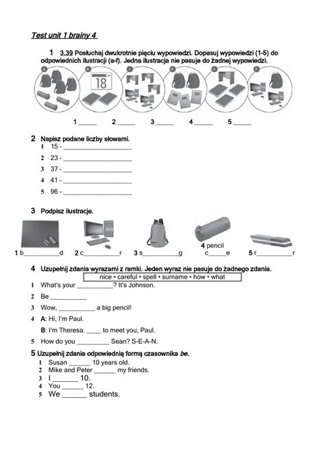 Brainy 4 UNIT 1 Worksheet Brainy Workbook The Unit