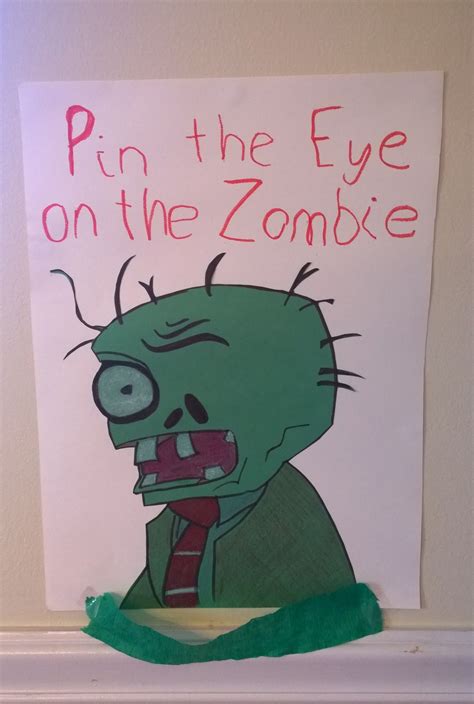 Pin The Eye On The Zombie Plants Vs Zombies Party Kids Zombie Party