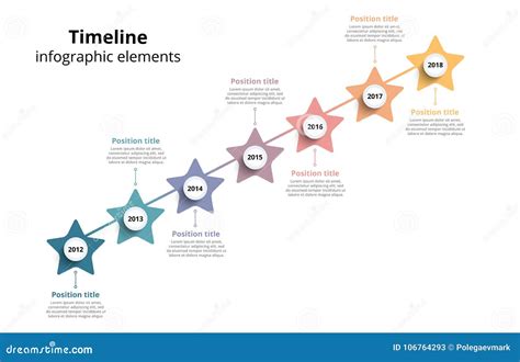 Linear Business Star Timeline Workflow Infographics Corporate M Stock