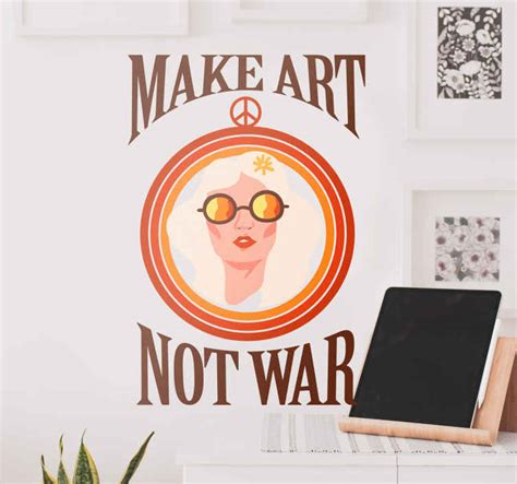 Make art not war religion decal - TenStickers