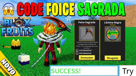 Corre Novo C Digo Da Foice Sagrada No Blox Fruits Roblox Youtube