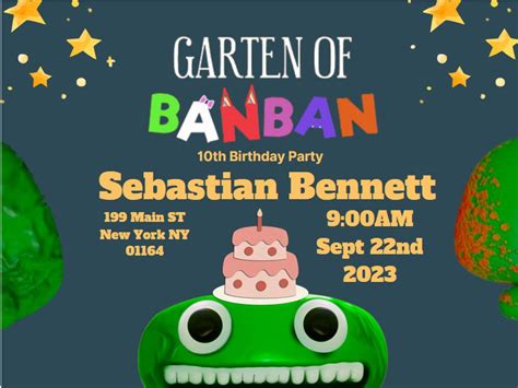 Buy Garten Of Banban Happy Birthday Invite Online In India Etsy