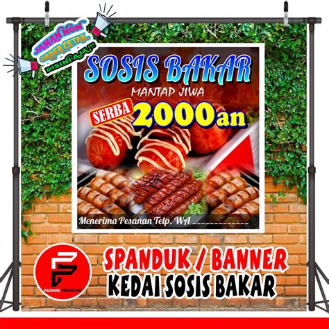 Spanduk Banner Backdrop Kedai Makanan Banner Kebab Spanduk Sosis