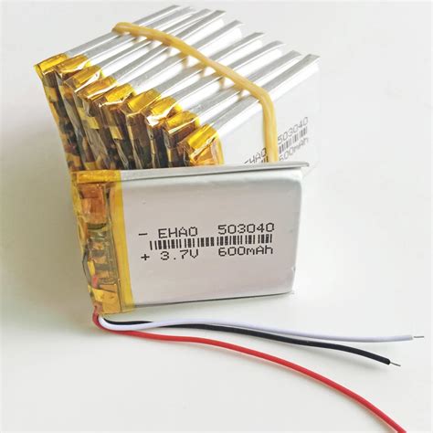 Pcs V Mah Lithium Polymer Rechargeable Battery Wires