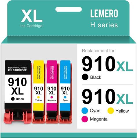 Amazon LEMERO Compatible Ink 910XL Black And Color Combo Pack