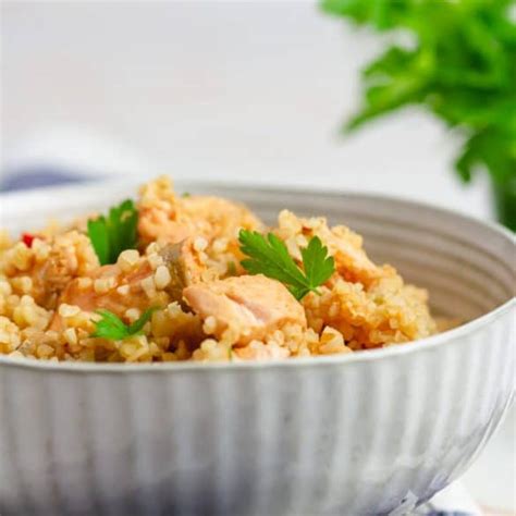 Bulgur salmão e pimento Criar Comer Crescer