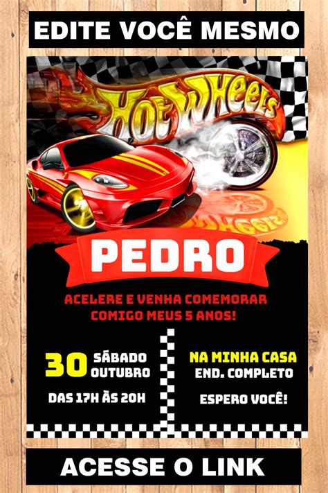 Fazer Convite Online Convite Digital Hot Wheels Artofit