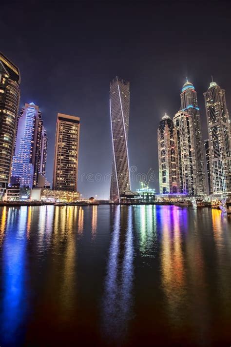 Dubai Marina At Dusk In United Arab Emirates Editorial Photo Image Of