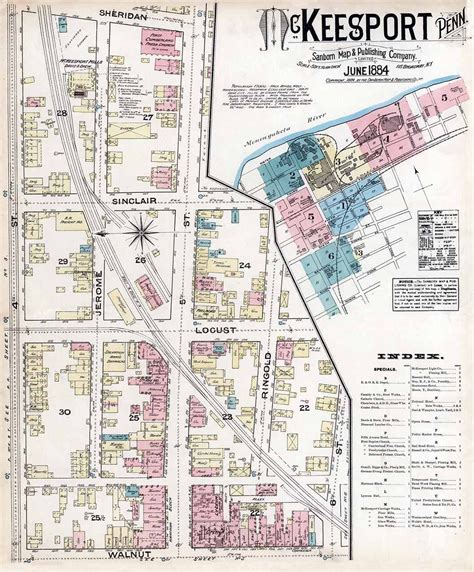 1884 Town Map Of Mckeesport Allegheny County Pennsylvania Etsy