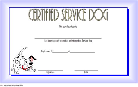 Service Dog Certificate Template - 7+ Latest Designs