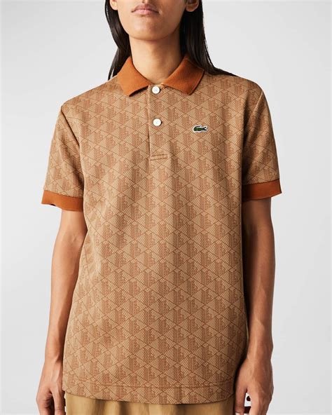 Lacoste Men S Monogram Print Polo Shirt Neiman Marcus