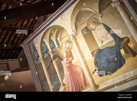 The Annunciation by Fra Angelico in the north corridor of the Museum of ...