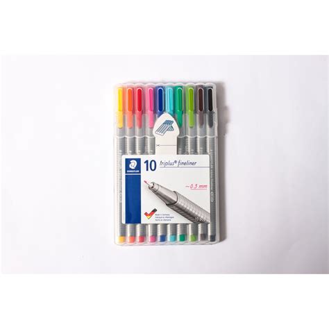 Caneta Hidrográfica Staedtler Triplus Fineliner 0 3mm c 10 Cores