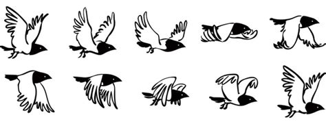 Bird flying animation Vector Art Stock Images | Depositphotos