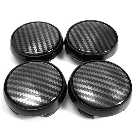 CarDIY 4PCS Carbon Fiber Pattern 65mm Car Wheel Center Caps For VOLK