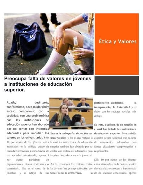 Falta De Valores En Los Jóvenes Pdf